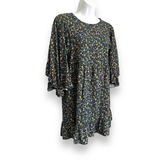 Floral Ruffle Sleeve Dress Multicolor Boho Cottagecore Art Class Girls L (10/12) - Picture 1 of 7